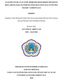 ANALISIS TES BUATAN GURU BERBASIS HIGH ORDER THINGKING SKILL (HOTS) PADA MATERI KEANEKARAGAMAN HAYATI DI SMA NEGERI 7 GORONTALO