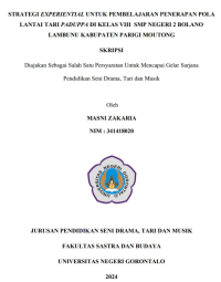 STRATEGI EXPERIENTIAL UNTUK PEMBELAJARAN PENERAPAN POLA LANTAI TARI PADUPPA DI KELAS VIII SMP NEGERI 2 BOLANO LAMBUNU KABUPATEN PARIGI MOUTONG