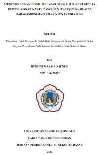 MENINGKATKAN HASIL BELAJAR SISWA MELALUI MEDIA PEMBELAJARAN KARTU PASANGAN (KAPAS) PADA MUATAN BAHASA INDONESIA DI KELAS IV SDN 3 KABILA BONE