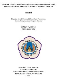 DAMPAK PENYALAHGUNAAN MINUMAN KERAS DITINJAU DARI PERSPEKTIF SOSIOLOGI HUKUM DI KECAMATAN LEMITO