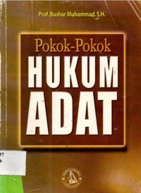 Pokok-Pokok Hukum Adat